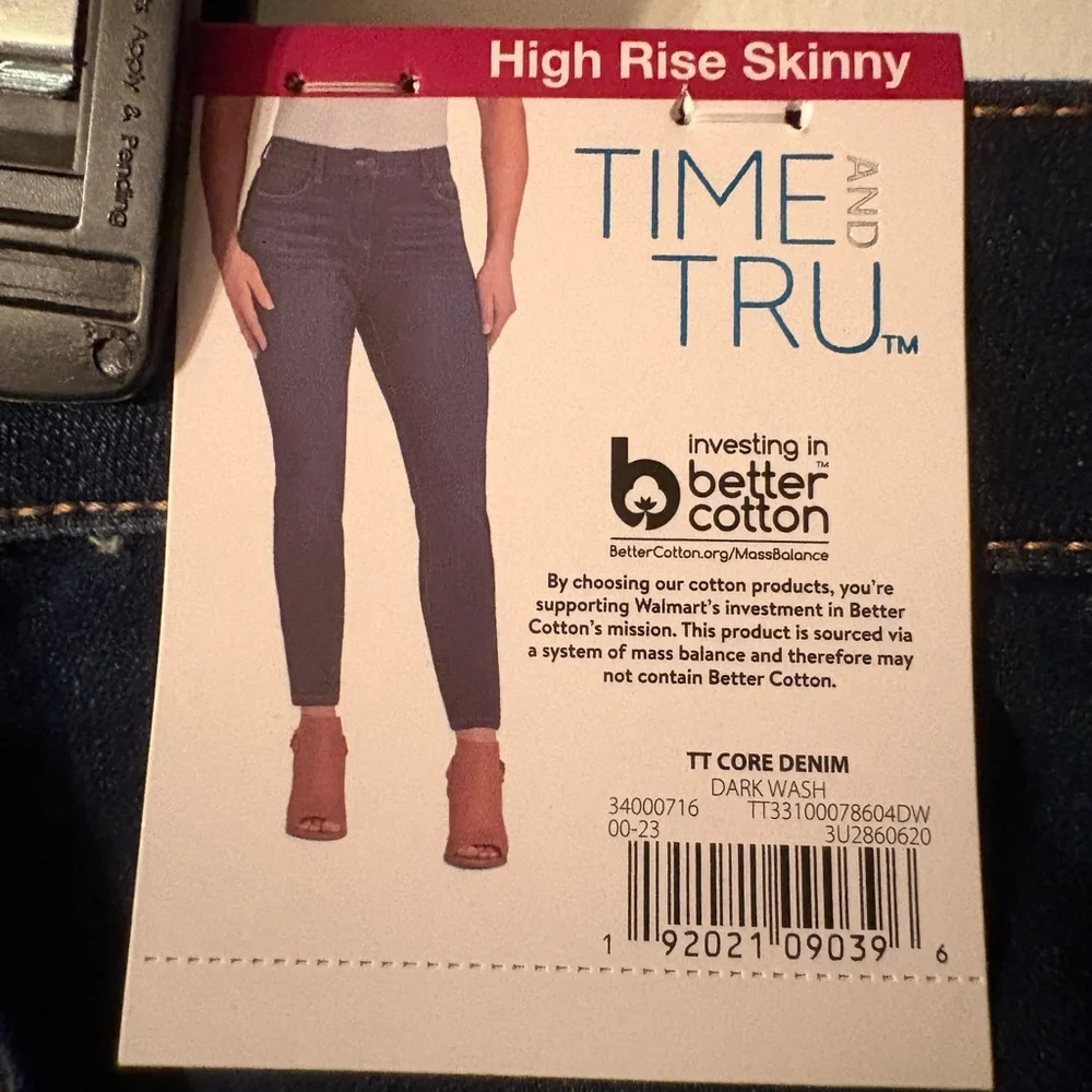 Time and Tru Women's Deep Indigo Skinny Jeans - Picture 4 of 5
